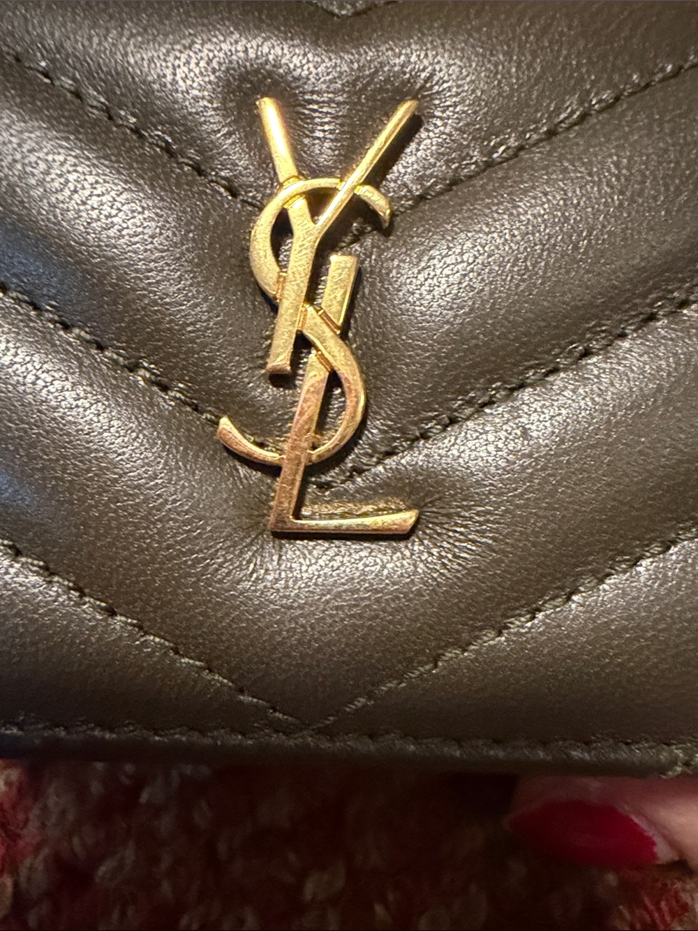 Saint Laurent Tiny Matelasse Origami Trifold Wallet in Light Musk - Picture 11 of 16